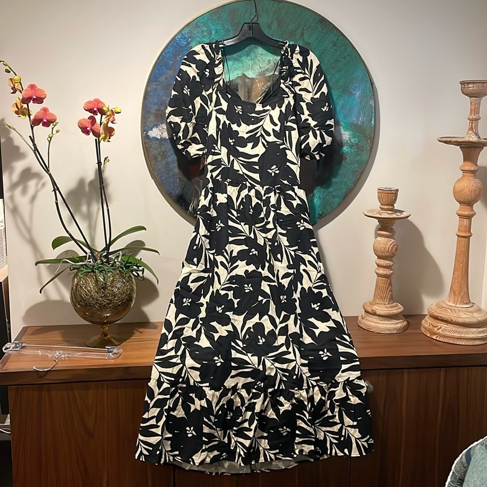 Target linen Hawaiian print dress w/pockets